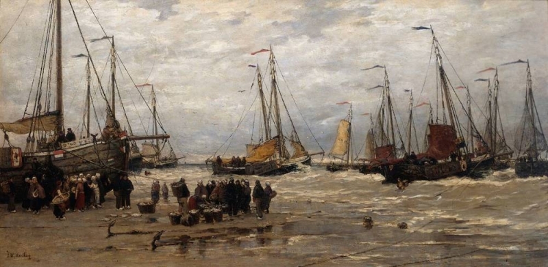 Mesdag,_Pinks_in_the_breakers.jpg