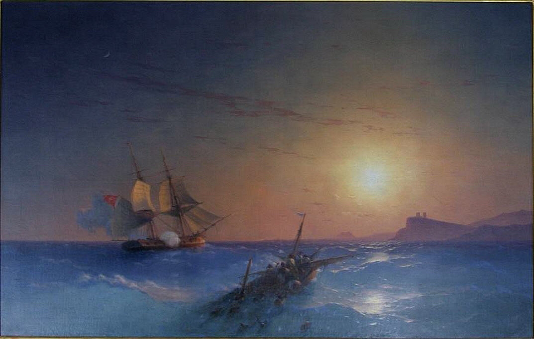 A NAVAL ENGAGEMENT AT SUNSET 72 x 101.jpg