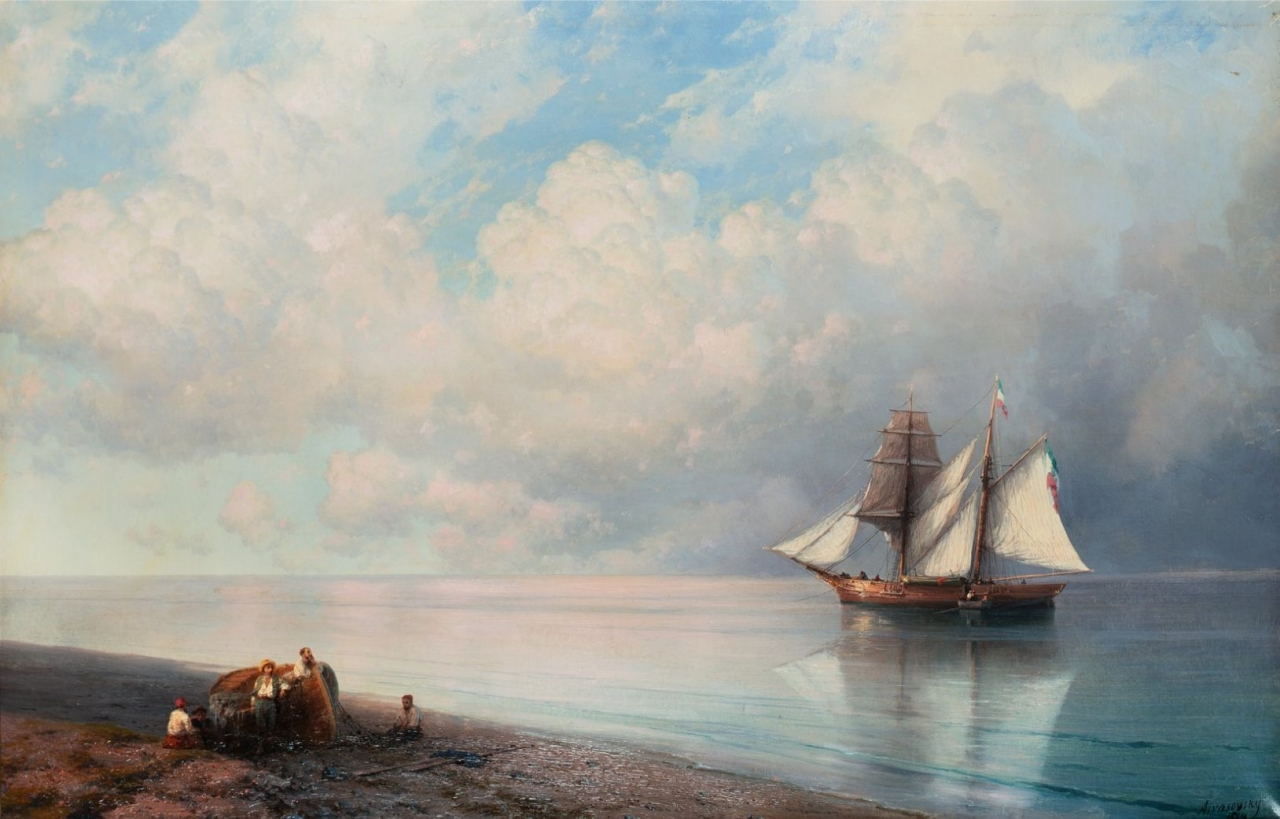 Calm early evening sea 1884 63 x 98.5 cm.jpg