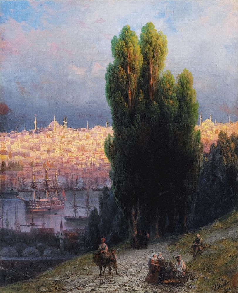 CONSTANTINOPLE, VIEW OF THE GOLDEN HORN WITH A SELF-PORTRAIT OF THE ARTIST SKETC.jpg